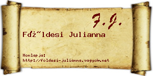 Földesi Julianna névjegykártya